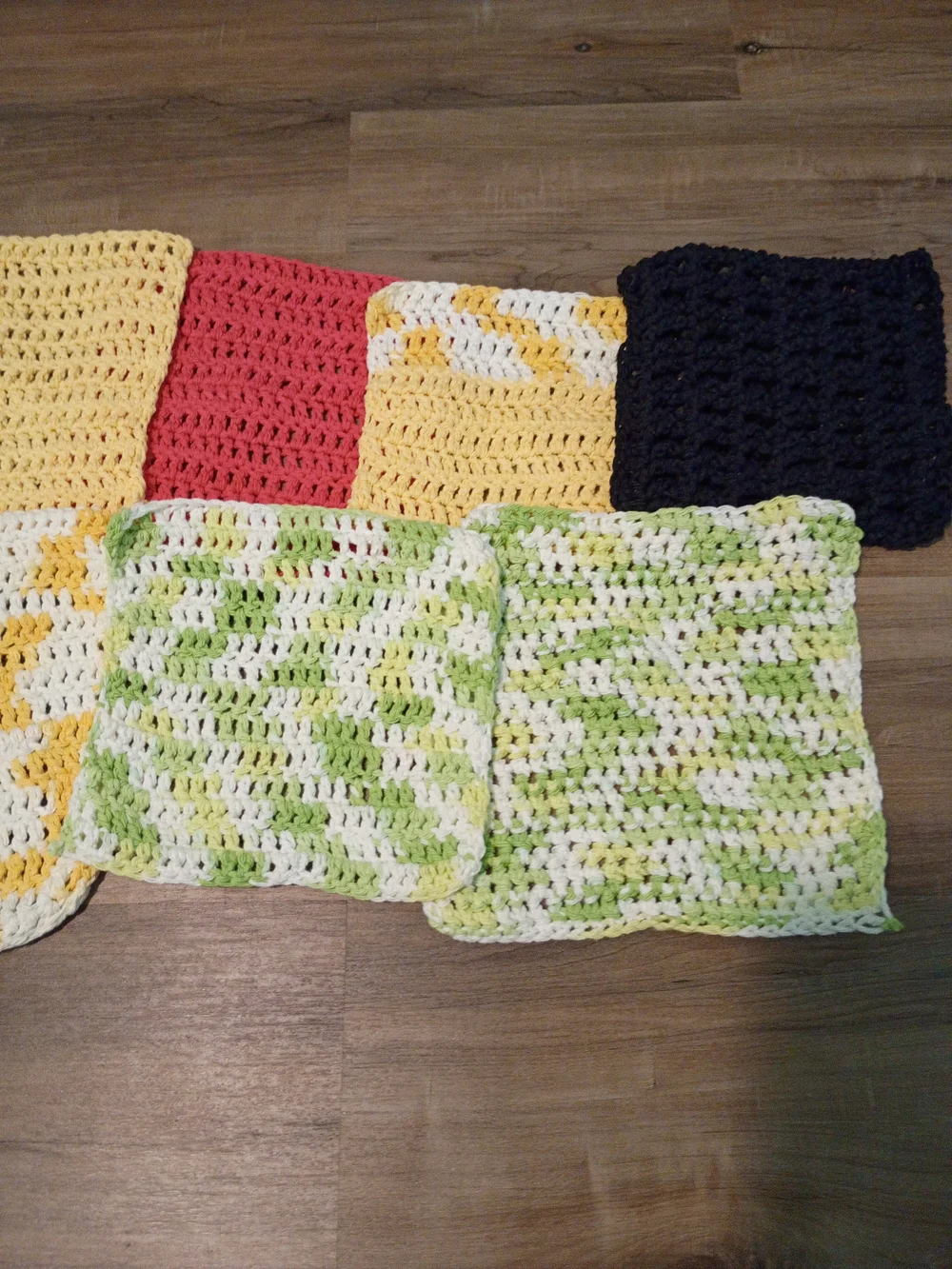 Handmade Cotton Washcloths - Set of 8 Multicolored Crocheted Dish/Washcloths